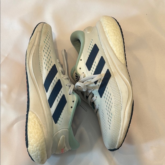 adidas Shoes - Adidas White and Navy Running Shoes